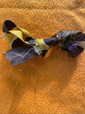 Brown and Yellow Patterned Hair Bow